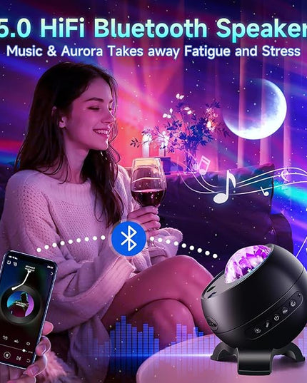 Christmas Gifts for Teens Boy Galaxy Projector for Bedroom, 21Colors Northern Lights,15White Noise&Bluetooth Star Projector Galaxy Lights, Remote Ambient Lighting,Aurora Christmas Decor Room Gifts