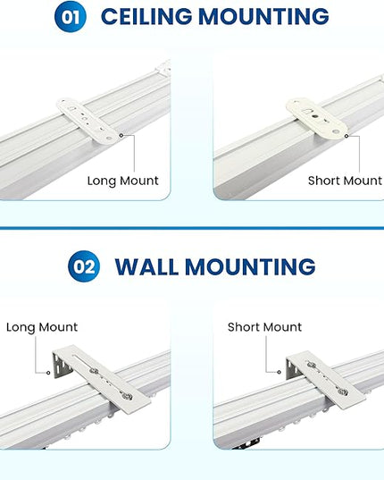 Osprey Smart Curtain Track, Single-Piece Motorized Rod, Adjustable Length, Quiet Heavy-Duty Motor, Remote & App Control, Compatible with Alexa & Google Assistant, Ceiling or Wall Mounted
