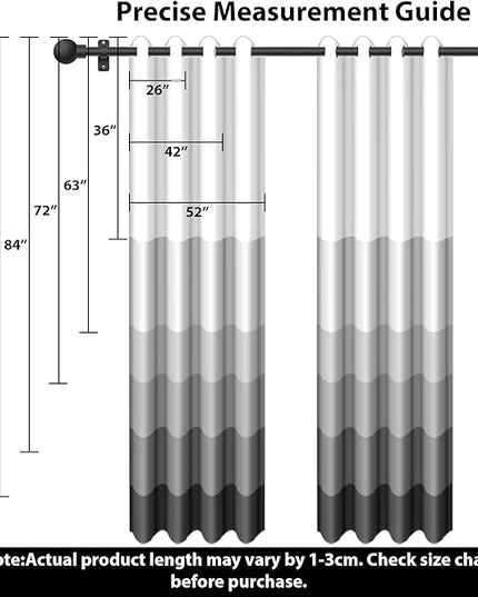 Asuexpect Abstract Curtains 2 Panels Abstract Rust Curtain Room Darkening Grommet Window Drapes Modern Decorative Window Treatments for Bedroom Living Room, 52x63 Inches, Black Grey