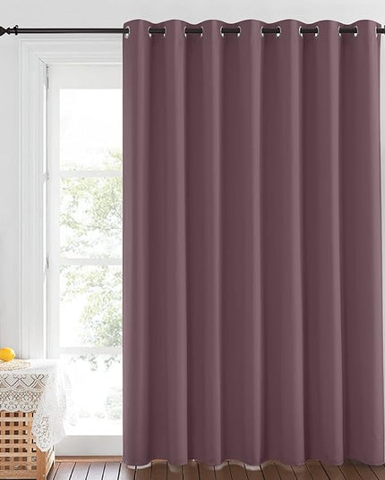 NICETOWN Blackout Dry Rose Sliding Door Curtains 84 inches Long - Grommet Thermal Insulated Patio Door Drape Room Darkening Sound Reducing Window Treatment for Girls Room (W100 x L84, 1 Panel)