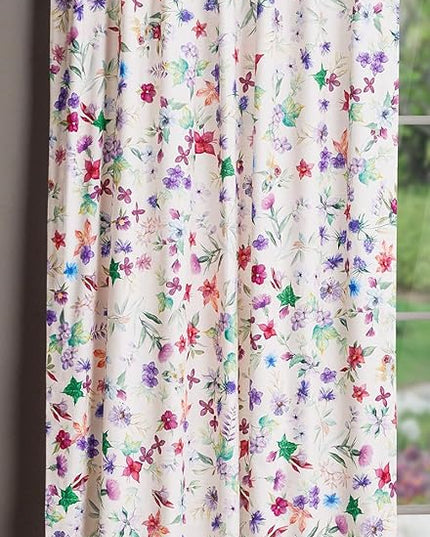 Maison d'Hermine Curtains for Living Room 100% Cotton 96 inch Length One Panel Window Toile Curtains for Bedroom with Loop & Rod Pockets, Gifts for Mothers Day (Chardon, 50" W x 96" L)