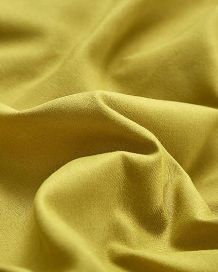 CLOTHKNOW Moss Green Comforter Set California King 3Pcs Yellow Bedding Comforter Sets Solid Comforter and 2 x Pillowcases