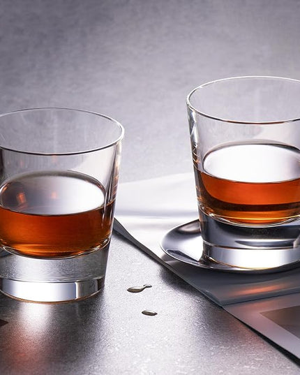 KAMMAK Crystal Whiskey Glasses Set of 2, Hand Blown 8.79oz Old Fashioned Glasses Stemless, Luxury Handcrafted Cocktail Glasses, Scotch Cup for Women, Men Gift for Rocks, Bourbon, Bar Barware