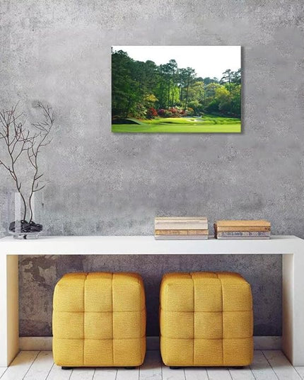 Augusta Golf Course Wall Art Golf Course Picture Poster Canvas Prints - Golf Wall Decor for Living Room Bedroom Home Decorations Framed Artwork Ready to Hang(28''H x 44''W)