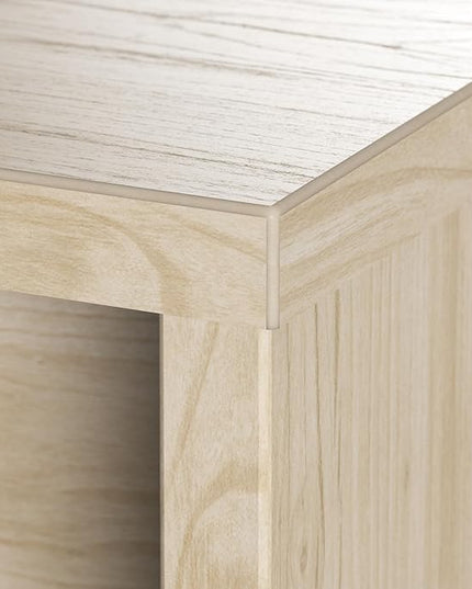 Bush Business Furniture Studio C 72W x 36D Bow Front Desk in Natural Elm, Computer Table for Home or Professional Office