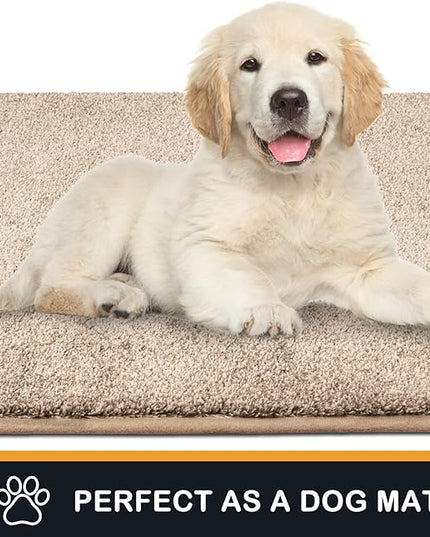 PURRUGS Dirt Trapping Door Mat 24" x 35.5", Non-Slip Machine Washable Entry Rug, Shoe Scraper, Dog Doormat, Super Absorbent Welcome Mat for Front & Back Door, Muddy Shoes & Paws, Taupe
