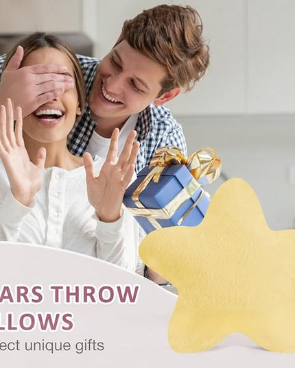 Small Star Throw Pillows for Bed, Decorative Throw Pillows for Couch Livingroom,15" Yellow Pillows Aesthetic Cute Floor Pillow with Soft Plush for Sofa Bedroom Kids Xmas Gift (Yellow)