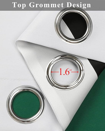 Estelar Textiler Green and Greyish White Ombre Blackout Curtains for Bedroom, Room Darkening Thermal Insulated Curtains with Grommets, Privacy Protection Window Drapes for Living Room,52Wx90L,2 Panels