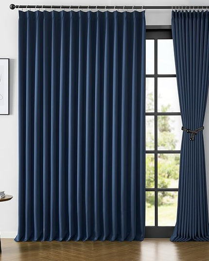 Extra Width Patio Sliding Door Curtains 84 Inch Long 2 Panels, 100 x 84 Vertical Blinds for Dining Room with Pinch Pleat Room Divider Curtain Drapes for French Door(100 Wide x 84 inch Long)