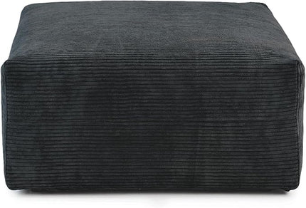 JACH 39.37" Oversized Ottoman Seater for Living Room, Deep Seat Extra Sofa Seater, Minimalist Chaise Ottoman, Modern Corduroy Ottomans for Living Room, Apartment, Black ﻿