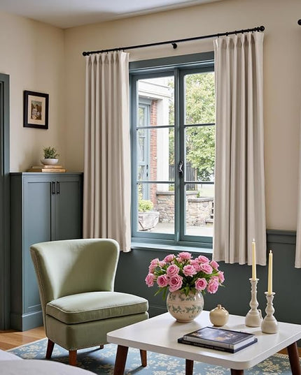 Lazzzy Velvet Blackout Curtains Thermal Insulated Room Window Drapes Super Soft Luxury Curtains for Living Room Bedroom Rod Pocket 2 Panels, Oatmeal, 52" W x 72" L