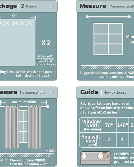 BGment Room Darkening Curtains for Bedroom - Grommet Thermal Insulated Window Treatments Light Blocking Curtains for Living Room, Set of 2 Panels, Each 55 x 96 Inch, Greyish White