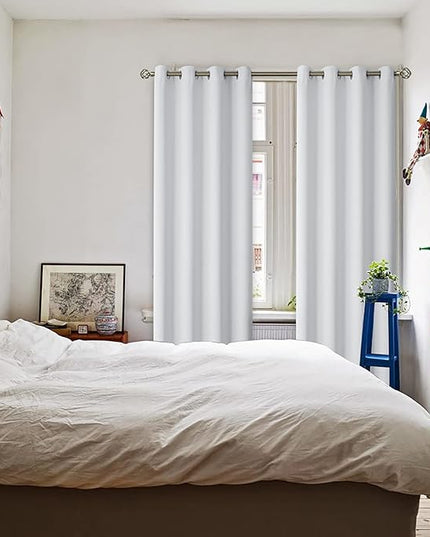 BGment Room Darkening Curtains for Bedroom - Grommet Thermal Insulated Window Treatments Light Blocking Curtains for Living Room, Set of 2 Panels, Each 46 x 72 Inch, Greyish White