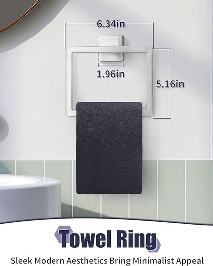 Bathroom Accessories Towel Bar Set: 20 Pieces Brushed Nickel Square Bathroom Hardware SUS304 Stainless Steel - Wall Mounted Towel Rack&Toilet Paper Holder&Towel Ring and Towel Hook