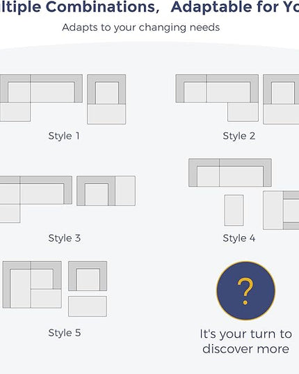 MAXYOYO Sectional Sofa Couch and Chaise Lounge, L Shaped Modern Cloud Couch with Ottoman, Comfy Sofa with Layered Cushion, Tufted Upholstered Sleeper Chair for Living Room, No Assembly Required