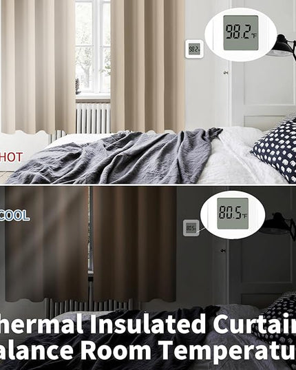 BGment Blackout Curtains - Grommet Thermal Insulated Room Darkening Bedroom and Living Room Curtains, Set of 2 Panels (42 x 84 Inch, Sand)