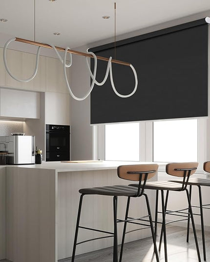 ZSHINE Motorized Blackout Window Blinds Customize Width (23-95 Inches) Remote Control Wireless and Rechargeable Roller Shades Blinds for Windows, Home, Office, Hotel, Club, Restaurant(82010M)