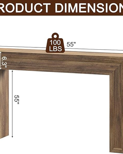Rresyet 55 Inch Long Console Table, Sofa Table Behind Sofa, Wooden Entryway Table, Farmhouse Entryway Table for Entry, Hallway, Living Room (Wood)