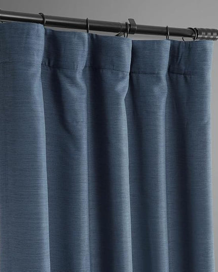 HPD Half Price Drapes Bellino Room Darkening Curtains 63 Inches Long Curtains for Bedroom & Living Room (1 Panel), 50W x 63L, Wild Blue