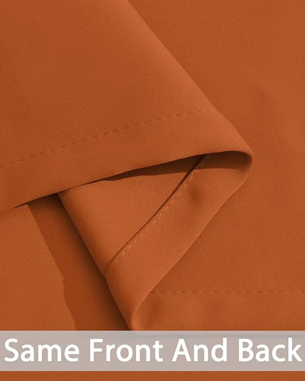 Yakamok Soft and Smooth Orange Blackout Curtains for Bedroom - Grommet Thermal Insulated Room Darkening Curtains for Living Room, Set of 2 Panels (52 x 72Inch, Burnt Orange)