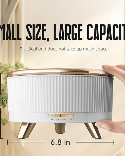 500ML Large Capacity Essential Oil Diffuser, Ultrasonic Aromatherapy Diffuser with 7 Color LED Lights with Remote Control, Cool Mist Humidifier, Timed Mist, Auto Shut-Off (White)