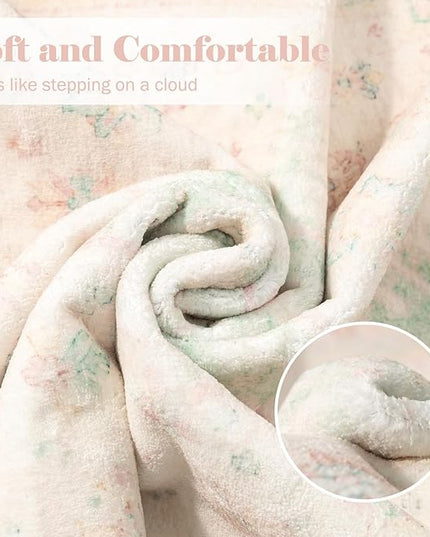 MUJOO Round Rugs 6ft,Circle Area Rug Washable,Circular Rugs for Living Room Dining Room,Large Boho Non Slip Throw Carpet Light Pink and Green
