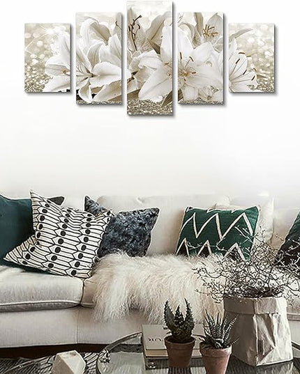 LUDUHU Arts Modern Flower Theme Wall Art - Abstract Orchid Canvas Wall Decor Flower Abstract Painting Still Life Canvas Wall Art for Home Decor (B,Oversize 60x30inch)