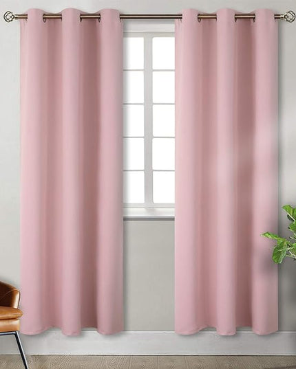 BGment Room Darkening Curtains 84 Inches Long - Grommet Thermal Insulated Drapes Window Treatment Curtains for Bedroom, 2 Panels, 38 x 84 Inch, Baby Pink