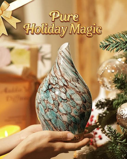 Porseme 150ml Glass Essential Oil Diffuser Aromatherapy Ultrasonic Cool Mist Humidifier 6 Running Hours Waterless Auto-Off Air Diffusers for Sleeping,Yoga,Office Working Spa and Rest (Light Blue)