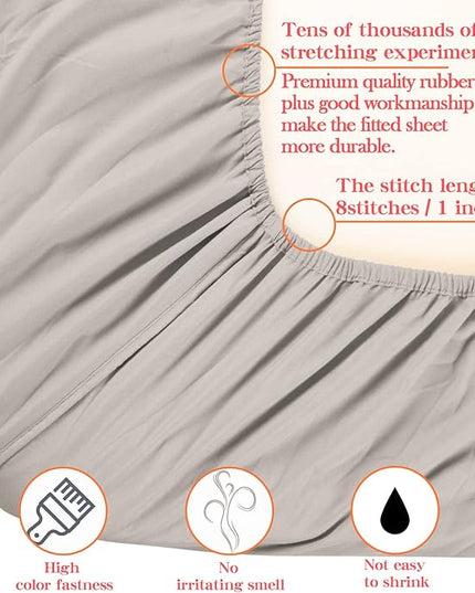 NTBAY Toddler Bedding Set - 4 Piece Soft and Breathable Crib Bedding Set for Boys and Girls, Includes Quilted Comforter, Fitted Sheet, Flat Top Sheet and Envelope Pillowcase, Smoke Grey