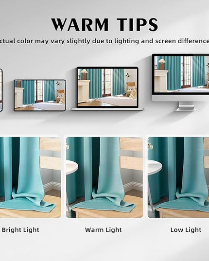 Room Darkening Curtains 95 Inch Length for Bedroom Living Room, Insulated Thermal Grommet Curtain Drapes, Blackout(60-90%,Not 100%) Window Treatment Decor, 2 Panels, 52x95, Teal