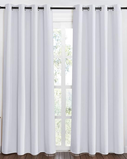 NICETOWN Room Darkening Privacy Doorway Curtains - Grommet Thermal Insulated Light Blocking Window Treatments for Bedroom/Living Room (W46 x L80, 1 Panel, Greyish White)