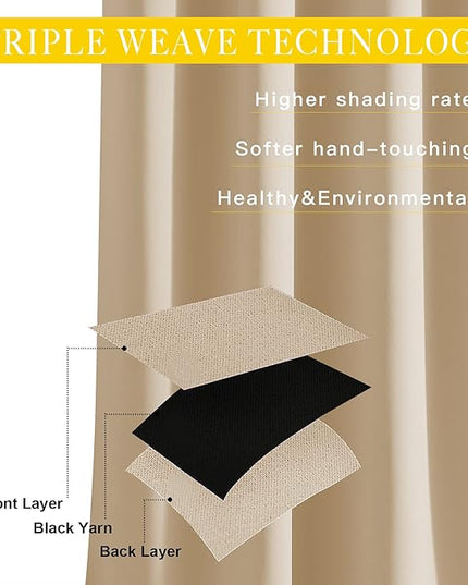 NICETOWN Sliding Door Curtain for Living Room, Blackout Patio Curtain & Drape Privacy Thermal Insulated Window Treatment for French/Patio Door (1 Panel, Biscotti Beige, W80 x L90)