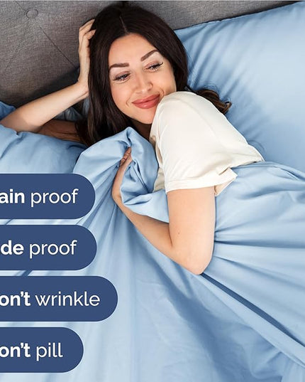 Twin XL Size 3 Piece Sheet Set - Comfy Breathable & Cooling Bed Sheets Set - Hotel Luxury Bedding for Women, Men, Kids, Teens, Boys & Girls - Deep Pockets, Soft, Wrinkle Free - Oeko-Tex - Light Blue