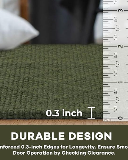 KOZYFLY Runner Rug 2x12 Ft Washable Runners for Hallways Non Slip Rubber Backed Kitchen Runners, Braided Cotton Entryway Runner Indoor, Floor Carpet for Hallway Kitchen Entryway, Dark Green