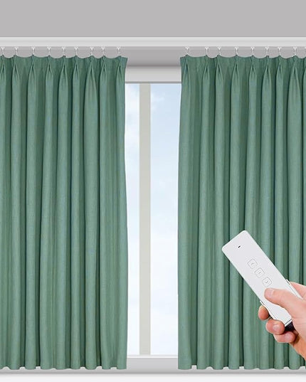 Smart Curtains Track, Automatic Curtain Opener, Electric Curtains with Remote, Motorized Motor, Adjustable Track Length,Remote & App Control, Ceiling or Wall Mounted