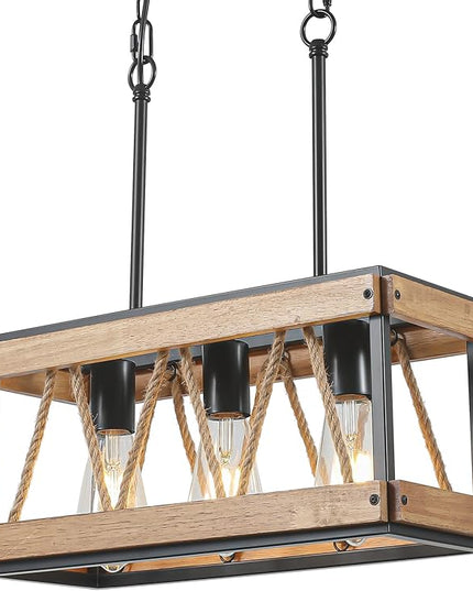 Farmhouse Light Fixtures, 3-Light Adjustable Kitchen Chandeliers Over Table, Vintage Pendant Lighting for Kitchen Island, Rustic Hanging Lights for Entryway Foyer Bathroom Dining Room