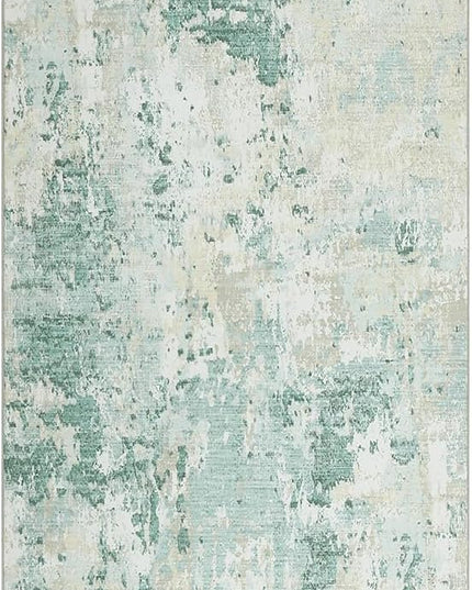 Modern Abstract 2x10 Runner Rug Washable Non Slip Stain Resistant Rug for Hallway Kitchen Bedroom Non Shedding Low Pile Indoor Floor Cover,Green