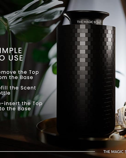 The Magic Scent Mini USB Car Diffuser - Waterless Scent Machine for Home & On-The-Go - Intensity Control & Timer - Waterless Oil Diffuser - Rechargeable Car Air Freshener Diffuser up to 400 sq. ft.