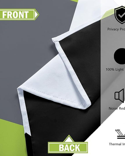 Lime Green 100% Blackout Curtains for Bedroom 63 inch Length 2 Panels Set Light Fresh Modern Abstract Geometric Black Out Curtains Insulated Room Darkening Window Drapes for Living Room, 52Wx63L