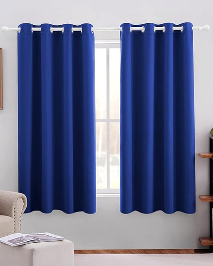 HOMEIDEAS Royal Blue Blackout Curtains 52 X 63 Inch Bedroom Curtains Set of 2 Panels Room Darkening Curtains, Thermal Grommet Light Blocking Window Drapes for Living Room