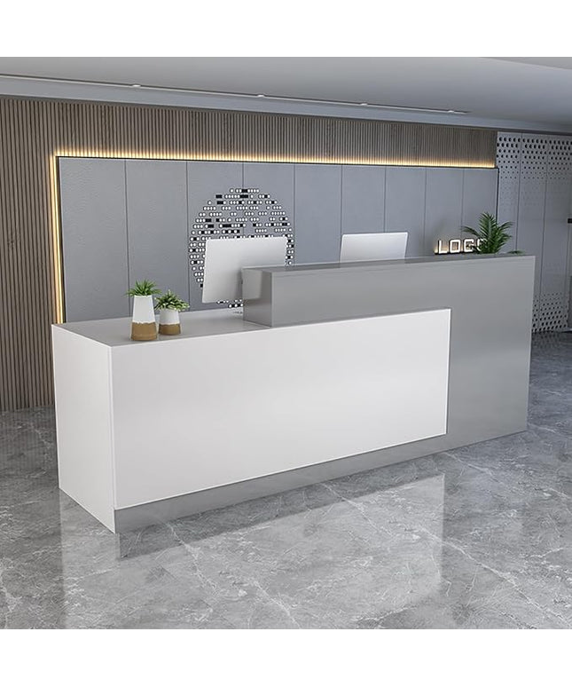 Reception Counter Desk, Front Counter Desk with Lockable Drawers, Modern Retail Counter,Home Office Desk Wooden Computer Desk Reception Table,for Checkout Office/Beauty Salon/Lobby