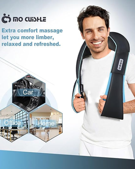 Mo Cuishle Shiatsu Back Shoulder and Neck Massager with Heat, Electric Deep Tissue 4D Kneading Massage, Best Gifts for Women Men Mom Dad, Fathers Day, Mothers Day, Christmas Gifts