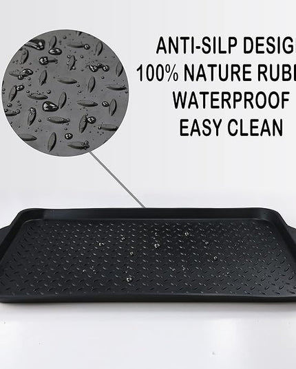 Matace 2 Pack Rubber Small Boot Tray for Entryway,Boot Mat,Shoe Tray,Shoe Mat for Indoor and Outdoor Use, 27.95"x 15.74" (Pack of 2)