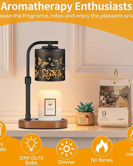 kobodon Candle Warmer Lamp with Timer,Birthday Gifts for Women Mom,Adjustable Height for Scented Jar Candles,Electric Candle Lamp Warmer for Home Decor(Butterfly)