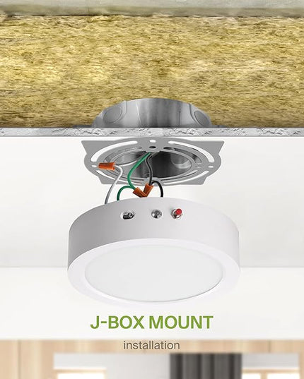 ASD LED 7" Round Flush Mount Ceiling Light Fixture, Low Profile Surface Lighting | 5CCT, Dimmable, Battery Backup, ETL Listed | 15W 1200LM 2700-6000K 120V | Kitchen, Hallway Lamp | White, 12 Pack