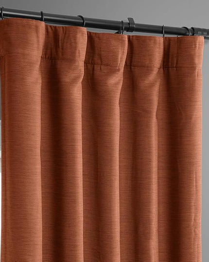 HPD Half Price Drapes Bellino Room Darkening Curtains 63 Inches Long Curtains for Bedroom & Living Room (1 Panel), 50W x 63L, Persimmon