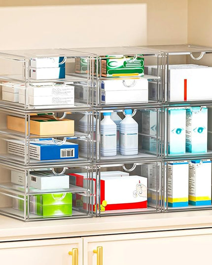 Versatile Acrylic Makeup Organizer, Drawer Organizer - Transparent Desktop Storage for Cosmetics, Office Supplies & More - Clear Organizer for Home & Office Use