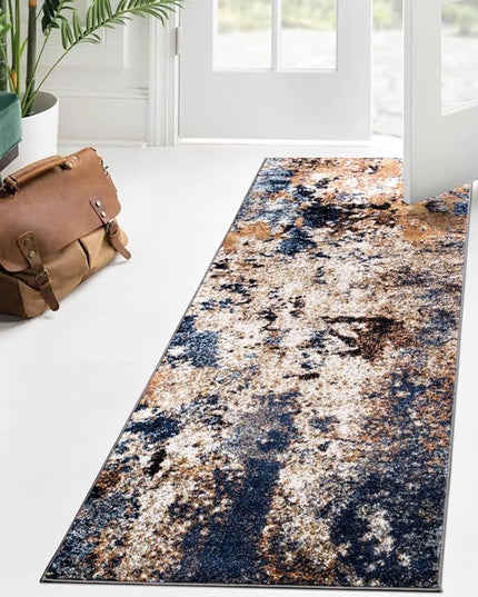 Keen Home Design Area Runner Rugs - 2x8 Non-Shedding, Abstract Runner for Kitchen, Living Room, Bedroom, Dining Room, Entryway - Size: 2'8" x 7'7", Multi
