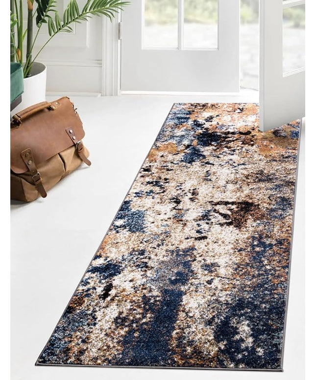 Keen Home Design Area Runner Rugs - 2x8 Non-Shedding, Abstract Runner for Kitchen, Living Room, Bedroom, Dining Room, Entryway - Size: 2'8" x 7'7", Multi